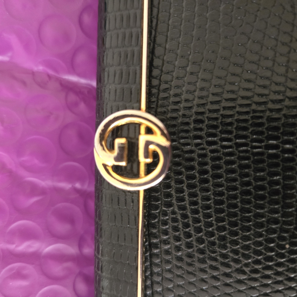 Vintage Exotic Lizard Leather Gucci Clutch 1960's-1970's